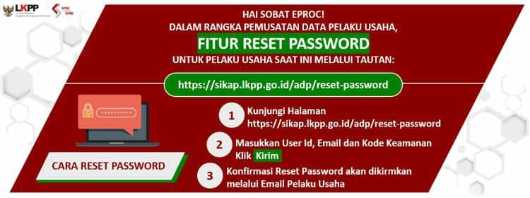 fitur reset password penyedia